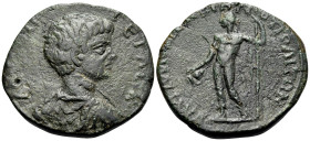 MOESIA INFERIOR. Marcianopolis. Geta, as Caesar, 198-209. (Bronze, 26 mm, 9.58 g, 1 h), struck under the consular legate, Aurelius Gallus, 201/2. [ΛΟΥ...