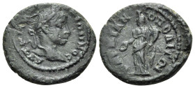 MOESIA INFERIOR. Marcianopolis. Elagabalus, 218-222. (Bronze, 17 mm, 2.92 g, 6 h). AYT K M AYP ANTΩNINOC Laureate head of Elagabalus to right. Rev. MA...