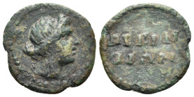 THRACE. Perinthus. Pseudo-autonomous issue, time of Claudius and Nero, circa 54-68. (Bronze, 14 mm, 1.23 g, 1 h). Head of Apollo to right, his hair ro...