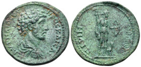 THRACE. Perinthus. Marcus Aurelius, As Caesar, 139-161. (Bronze, 26 mm, 9.62 g, 7 h). Μ ΑYΡΗΛΙΟС ΟY-ΗΡΟС ΚΑΙСΑΡ Bare-headed, draped and cuirassed bust...