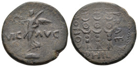 MACEDON. Philippi. Pseudo-autonomous issue, time of Claudius or Nero, 41-68. Assarion (Copper, 20 mm, 5.21 g, 6 h). VIC - AVG Victory standing to left...