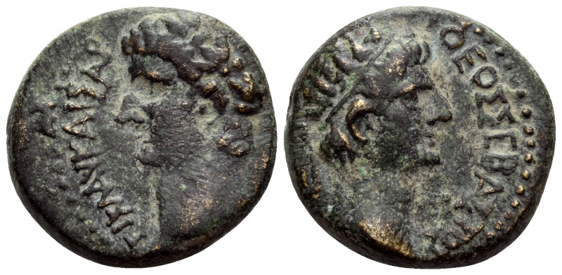 MACEDON. Thessalonica. Claudius, with Divus Augustus, 41-54. (Bronze, 20,5 mm, 8...