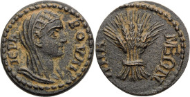 PHRYGIA. Apameia. Severan period, 193-235. Assarion (Bronze, 19 mm, 4.89 g, 12 h). IЄPA BOVΛH Veiled and draped bust of Boulé to right. Rev. AΠAMEΩN B...
