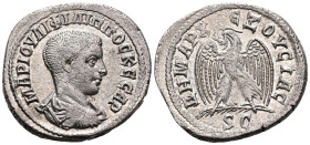 SYRIA, Seleucis and Pieria. Antioch. Philip II, as Caesar, 244-247. Tetradrachm (Billon, 27 mm, 13.04 g, 7 h), 244. MAP ΙΟΥΛΙ ΦΙΛΙΠΠΟC KECAP Bare-head...