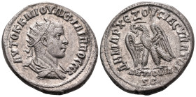 SYRIA, Seleucis and Pieria. Antioch. Philip II, as Augustus, 247-249. Tetradrachm (Billon, 28 mm, 13.14 g, 12 h), 247. AYTOK K MO IOYΛI ΦΙΛΙΠΠΟC CEB R...