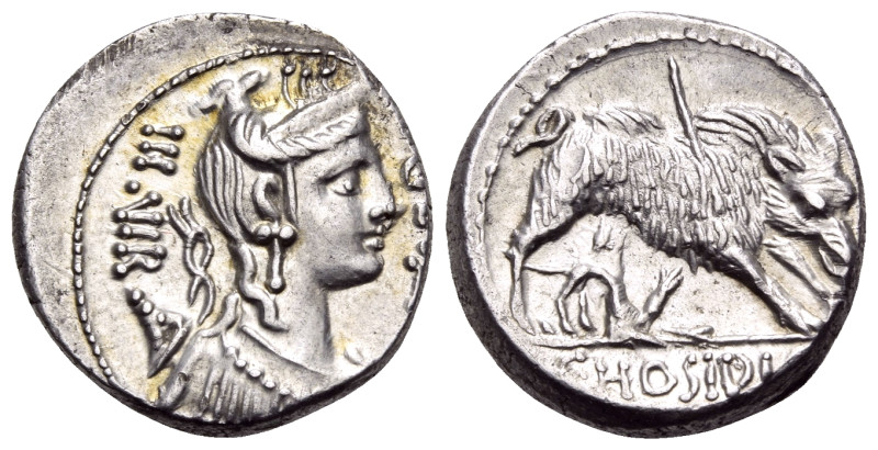 C. Hosidius C.f. Geta, 64 BC. Denarius (Silver, 17 mm, 4.14 g, 6 h), Rome. GETA ...