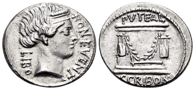 L. Scribonius Libo, 62 BC. Denarius (Silver, 19 mm, 4.04 g, 6 h), Rome. BON EVEN...