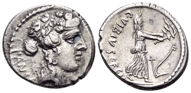 C. Vibius C.f. C.n. Pansa Caetronianus, 48 BC. Denarius (Silver, 19 mm, 3.87 g, ...