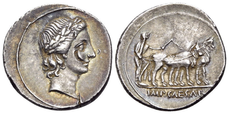The Triumvirs. Octavian, autumn 30-summer 29 BC. Denarius (Silver, 19,5 mm, 3.76...