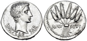 Augustus, 27 BC-AD 14. Cistophorus (Silver, 25 mm, 11.98 g, 12 h), Ephesos, circa 25 BC. IMP CAESAR Bare head of Augustus to right. Rev. AVGV-STVS Six...