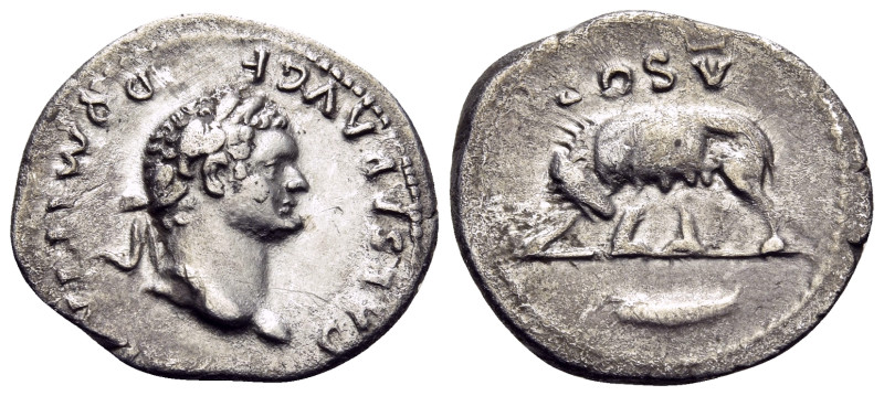 Domitian, as Caesar, 69-81. Denarius (Silver, 19 mm, 3.19 g, 6 h), struck under ...