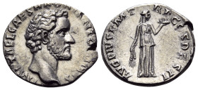 Antoninus Pius, 138-161. Denarius (Silver, 18 mm, 2.58 g, 6 h), Rome, 138. IMP T AEL CAES HADRI ANTONINVS Bare head of Antoninus Pius to right. Rev. A...