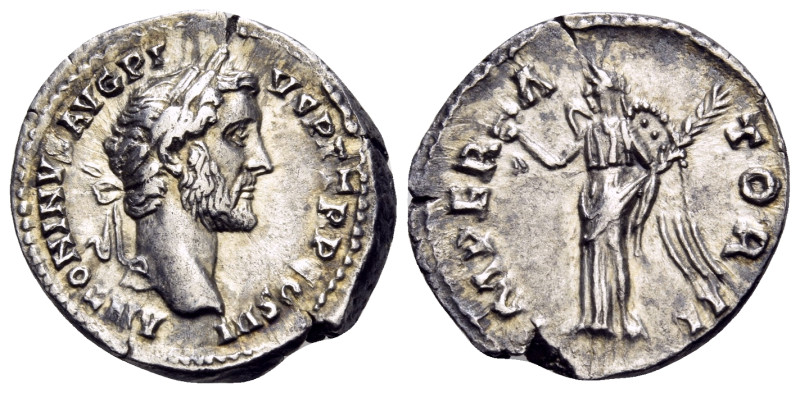 Antoninus Pius, 138-161. Denarius (Silver, 18 mm, 2.80 g, 1 h), Rome, 143-144. A...