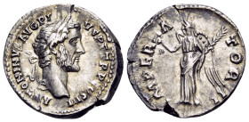 Antoninus Pius, 138-161. Denarius (Silver, 18 mm, 2.80 g, 1 h), Rome, 143-144. ANTONINVS AVG PI-VS P P COS III Laureate head of Antoninus Pius to righ...