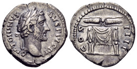 Antoninus Pius, 138-161. Denarius (Silver, 19 mm, 2.68 g, 12 h), Rome, 145-161. ANTONINVS AVG PIVS P P Laureate head of Antoninus Pius to right. Rev. ...