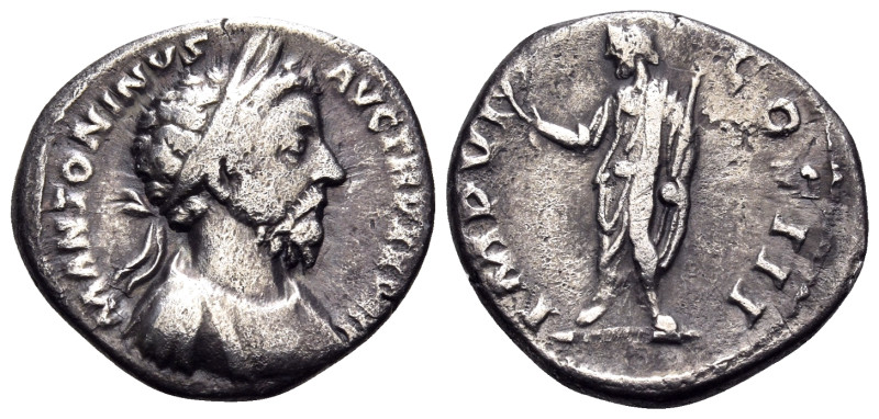 Marcus Aurelius, 161-180. Denarius (Silver, 18 mm, 3.17 g, 12 h), Rome, 173-174....