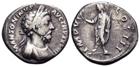 Marcus Aurelius, 161-180. Denarius (Silver, 18 mm, 3.17 g, 12 h), Rome, 173-174. M ANTONIVS AVG TR P XXVIII Laureate and cuirassed bust of Marcus Aure...