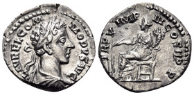 Commodus, 177-192. Denarius (Silver, 18 mm, 2.89 g, 12 h), Rome, 181. L AVREL COM - MODVS AVG Laureate, draped and cuirassed bust of youthful Commodus...