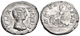 Julia Domna, Augusta, 193-217. Denarius (Silver, 19.5 mm, 3.38 g, 6 h), Rome, 198-207. IVLIA AVGVSTA Draped bust of Julia Domna to right. Rev. MATER D...
