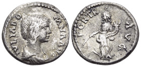 Julia Domna, Augusta, 193-217. Denarius (Silver, 18 mm, 3.17 g, 1 h), 'Old style', Laodicaea ad Mare, circa 193-196. IVLIA DO - MNA AVG Draped bust of...