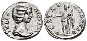 Julia Domna, Augusta, 193-217. Denarius (Silver, 17 mm, 3.48 g, 1 h), Laodicea ad Mare, circa 198-202. IVLIA AVGVSTA Draped bust of Julia Domna to rig...