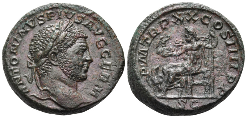 Caracalla, 198-217. As (Copper, 26 mm, 13.30 g, 1 h), Rome, 217. ANTONINVS PIVS ...