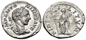Elagabalus, 218-222. Denarius (Silver, 20 mm, 2.87 g, 5 h), Rome, 220-222. IMP ANTO-NINVS PIVS AVG Laureate and draped bust of Elagabalus to right. Re...