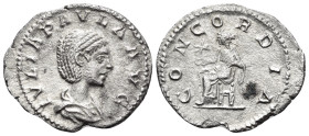 Julia Paula, Augusta, 219-220. Denarius (Silver, 20 mm, 1.84 g, 12 h), Rome, 219-220. IVLIA PAVLA AVG Draped bust of Julia Paula to right, her hair in...