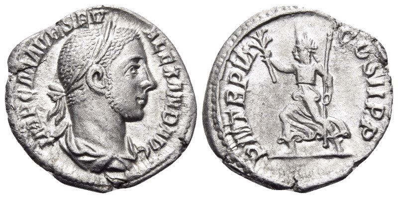 Severus Alexander, 222-235. Denarius (Silver, 19 mm, 2.54 g, 12 h), Rome, 227. I...