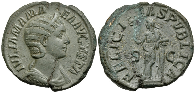 Julia Mamaea, Augusta, 222-235. Sestertius (Orichalcum, 31 mm, 16.55 g, 12 h), s...