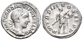 Gordian III, 238-244. Denarius (Silver, 20 mm, 2.64 g, 1 h), Rome, 240. IMP GORDIANVS PIVS FEL AVG Laureate, draped and cuirassed bust of Gordian III ...