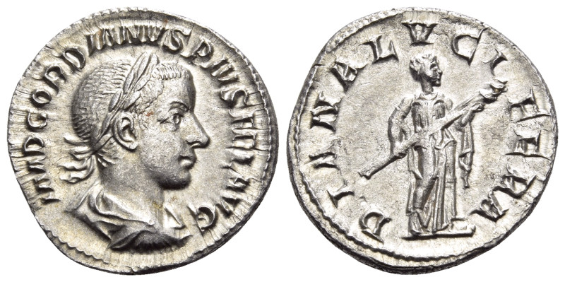 Gordian III, 238-244. Denarius (Silver, 18,5 mm, 2.70 g, 6 h), Rome, 241. IMP GO...