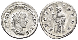 Gordian III, 238-244. Antoninianus (Silver, 22,5 mm, 4.92 g, 6 h), Rome, 243-244. IMP GORDIANVS PIVS FEL AVG Radiate, draped and cuirassed bust of Gor...