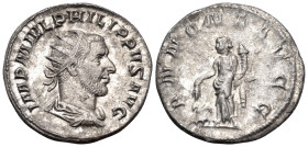 Philip I, 244-249. Antoninianus (Silver, 21.5 mm, 4.01 g, 6 h), Rome, 246. IMP M IVL PHILIPPVS AVG Radiate, draped and cuirassed bust of Philip I to r...