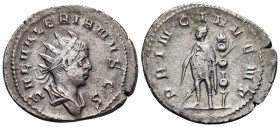 Saloninus, as Caesar, 258-260. Antoninianus (Silver, 24 mm, 3.66 g, 6 h), Mediolanum, 258-260. SAL VALERIANVS CS Radiate and draped bust of Saloninus ...