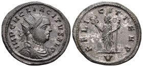 Tacitus, 275-276. Antoninianus (Billon, 22 mm, 4.02 g, 5 h), Ticinum, 5th officina (V), early 276 - June 276. IMP C M CL TACITVS AVG Radiate and cuira...