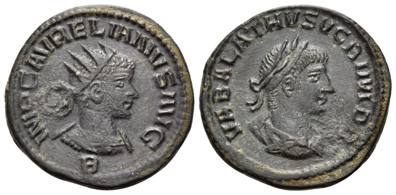 Aurelian, with Vabalathus, 270-275. Antoninianus (Bronze, 20 mm, 3.63 g, 11 h), ...