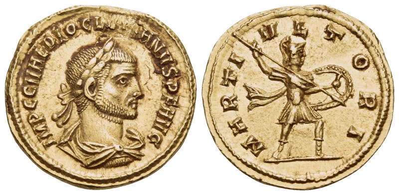 Diocletian, 284-305. Aureus (Gold, 20 mm, 4.61 g, 12 h), Cyzicus, 284-286. IMP C...