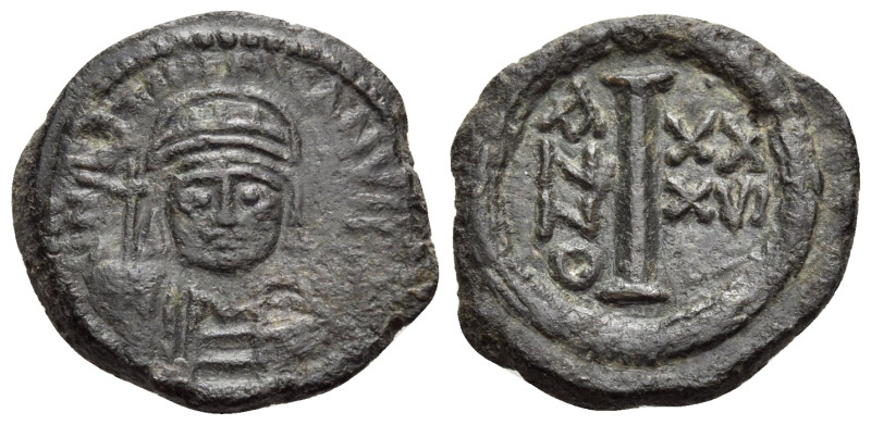 Justinian I, 527-565. Decanummium (Bronze, 19 mm, 3.68 g, 1 h), Ravenna, year 36...