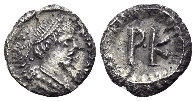 Justinian I, 527-565. 1/4 Siliqua (Silver, 11 mm, 0.58 g, 6 h), Rome, circa 537-...