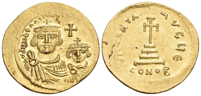 Heraclius, with Heraclius Constantine, 610-641. Solidus (Gold, 22.00 mm, 4.48 g,...