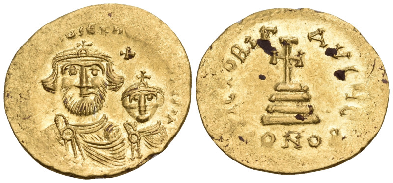 Heraclius, with Heraclius Constantine, 610-641. Solidus (Gold, 21.20 mm, 4.50 g,...