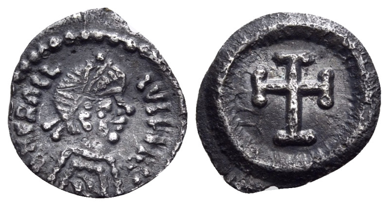 Heraclius, 610-641. Quarter Siliqua (Silver, 12 mm, 0.37 g, 5 h), Ravenna. D N E...