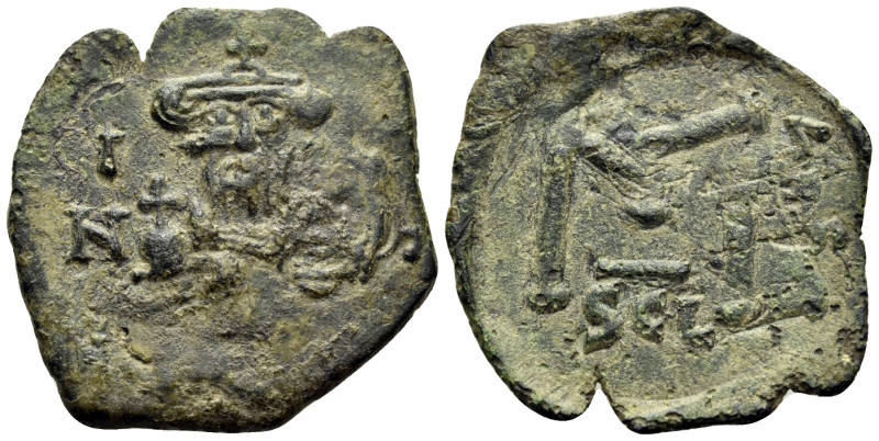 Constans II, 641-668. Follis (Bronze, 29 mm, 3.57 g, 6 h), Syracuse, Indictional...