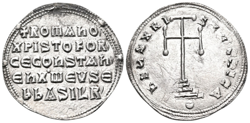 Constantine VII Porphyrogenitus, with Romanus I and Christopher, 913-959. Miliar...