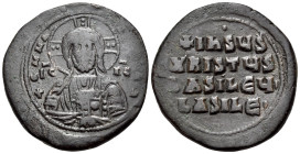 Anonymous Folles, time of Basil II & Constantine VIII, circa 976-1025. Follis (Bronze, 31 mm, 16.54 g, 6 h), Constantinople. + EMMA-NOVHΛ / IC - XC Bu...