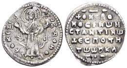 Constantine X Ducas, 1059-1067. 2/3 Miliaresion (Silver, 20 mm, 1.31 g, 6 h), Constantinople. + Ө KE ROH ӨI / (MHP) - ΘY The Virgin Mary standing faci...