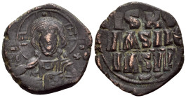 Anonymous Folles, time of Constantine X, circa 1059-1067. Follis (Bronze, 25 mm, 6.99 g, 6 h), Constantinople. IC - XC Nimbate bust of Christ facing, ...