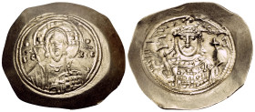 Michael VII Ducas, 1071-1078. Histamenon (Gold, 30 mm, 4.33 g, 6 h), Constantinople. IC-XC Bust of Christ Pantokrator facing, with cross nimbus, holdi...