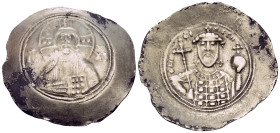 Nicephorus III Botaniates, 1078-1081. Histamenon (Subaeratus, 30 mm, 4.25 g, 7 h), copying Constantinople. IC - XC Bust of Christ Pantokrator facing, ...